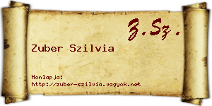 Zuber Szilvia névjegykártya